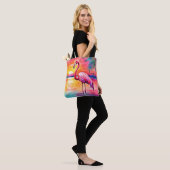 Sunset Flamingo Art Design Tote Bag (Op model)