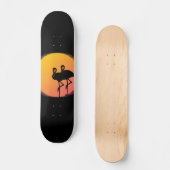 Sunset Flamingo Tranquility Skateboard (Voorkant)