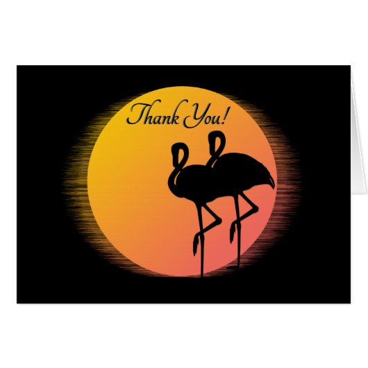 Sunset Flamingo's Dank je wel! (Voorkant Horizontaal)