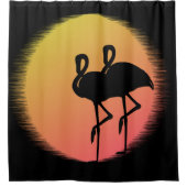 Sunset Flamingos Douchegordijn (Voorkant)