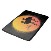 Sunset Flamingo's met persoonlijke naam Badmat (Gekanteld)