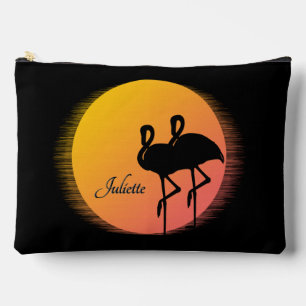 Sunset Flamingo's met persoonlijke naam Etui