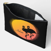Sunset Flamingo's met persoonlijke naam Etui (Open)