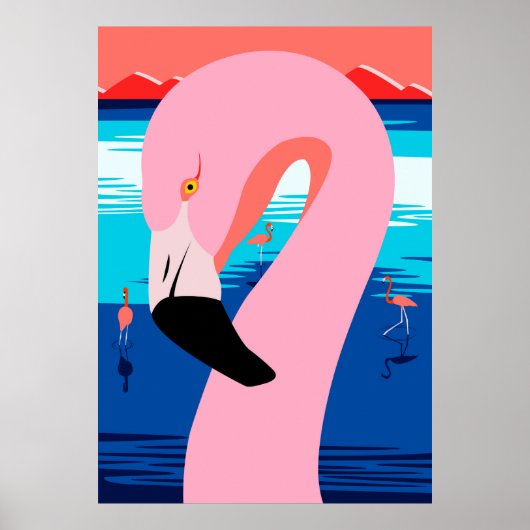 Sunset Flamingos Poster (Voorkant)