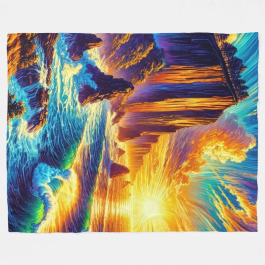 Sunset Fleece Deken (Voorkant (Horizontaal))