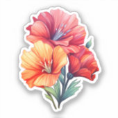Sunset Flora: Warmte van de Natuur Sticker (Voorkant)