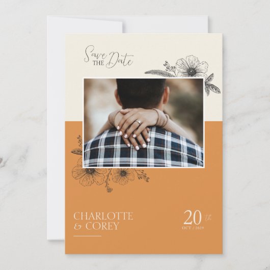 Sunset Floral Save The Date (Voorkant)