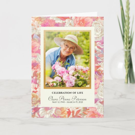 Sunset Florals Celebration of Life Programme Programma (Voorkant)