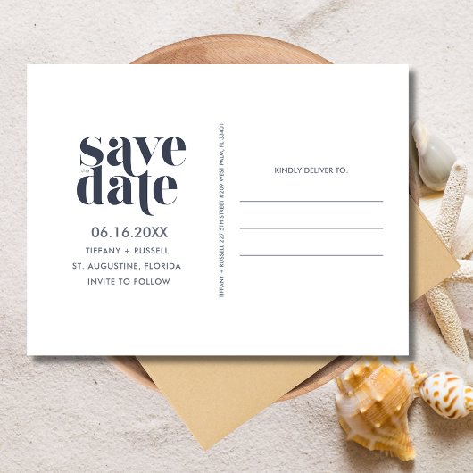 Sunset Florida Beach Bruiloft Save the Date Aankondigingskaart