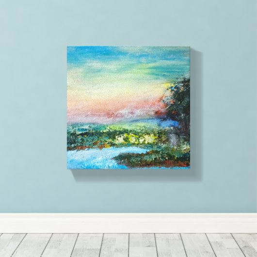 Sunset Flow - Artistic Wall Art Canvas Afdruk (Insitu (Houten vloer))