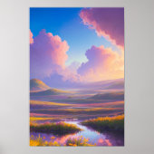 Sunset Flower Field Poster (Voorkant)