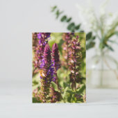 Sunset Flowers Bee Briefkaart (Staand voorkant)