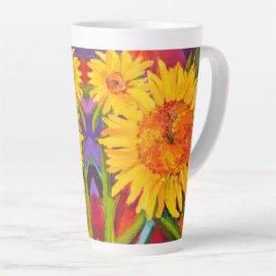 Sunset Flowers Latte Mok