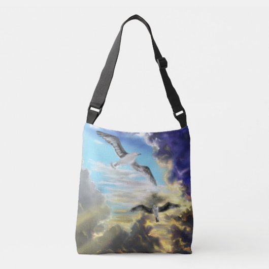 Sunset Flying Seagull Crossbody Bag Tas (Voorkant)