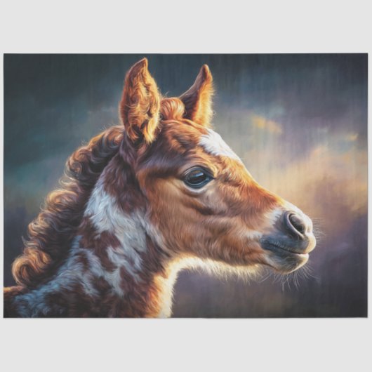 Sunset Foal Portrait Art Decoupage Tissuepapier (Voorkant)