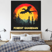  Sunset Forest Dragon Canvas Afdruk (Insitu (Slaapkamer))