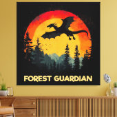  Sunset Forest Dragon Canvas Afdruk (Insitu (Woonkamer))