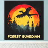  Sunset Forest Dragon Canvas Afdruk (Insitu (Houten vloer))