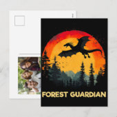  Sunset Forest Dragon Feestdagenkaart (Voorkant / Achterkant)