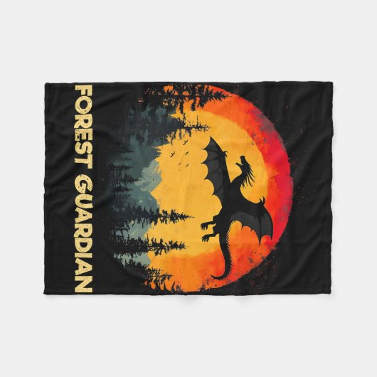 Sunset Forest Dragon Fleece Deken (Voorkant (Horizontaal))