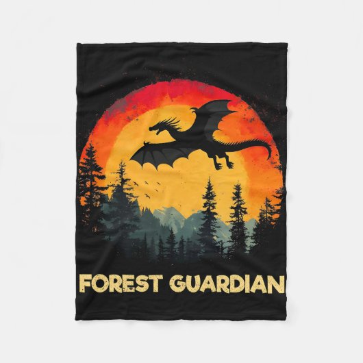 Sunset Forest Dragon Fleece Deken (Voorkant)