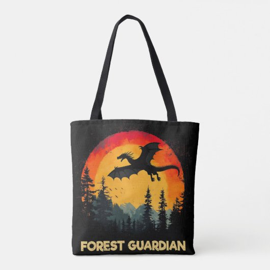 Sunset Forest Dragon Tote Bag (Achterkant)