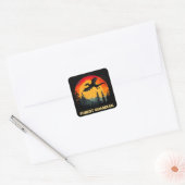  Sunset Forest Dragon Vierkante Sticker (Envelop)