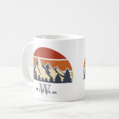 Sunset Forest Drawing Beauful Monogram Hiker Koffiemok (Voorkant links)