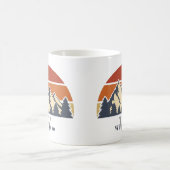 Sunset Forest Drawing Beauful Monogram Hiker Koffiemok (Center)