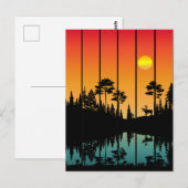  Sunset Forest Sunrise Scenery Briefkaart (Voorkant / Achterkant)
