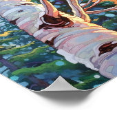 Sunset Forest Waterverf Painting Poster (Hoek)