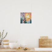 Sunset Forest Waterverf Painting Poster (Keuken)