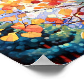 Sunset Forest Waterverf Painting Poster (Hoek)