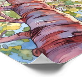 Sunset Forest Waterverf Painting Poster (Hoek)