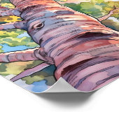 Sunset Forest Waterverf Painting Poster (Hoek)