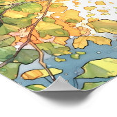 Sunset Forest Waterverf Painting Poster (Hoek)