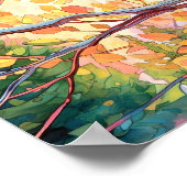 Sunset Forest Waterverf Painting Poster (Hoek)