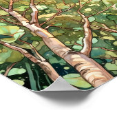 Sunset Forest Waterverf Painting Poster (Hoek)