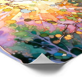 Sunset Forest Waterverf Painting Poster (Hoek)