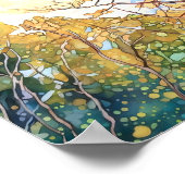 Sunset Forest Waterverf Painting Poster (Hoek)