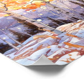 Sunset Forest Waterverf Painting Poster (Hoek)