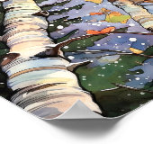 Sunset Forest Waterverf Painting Poster (Hoek)