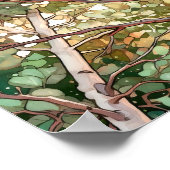 Sunset Forest Waterverf Painting Poster (Hoek)