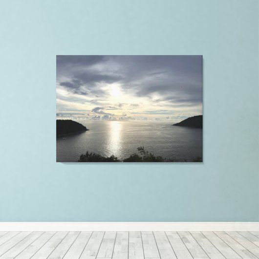 Sunset fotografie canvas afdruk (Insitu (Houten vloer))