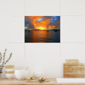 Sunset, Frank Bay, St. John, U.S.V.I, 24 x 18 Poster (Keuken)
