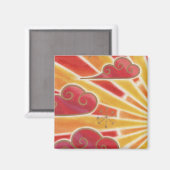 Sunset fridge magnet vierkant (Voorkant / Achterkant)