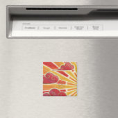 Sunset fridge magnet vierkant (Insitu (Vaatwasser))