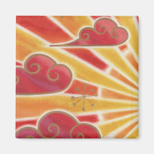 Sunset fridge magnet vierkant