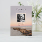 Sunset Funeral Memorial From Family Thank You Card Bedankkaart (Staand voorkant)