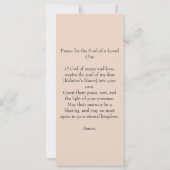 Sunset Funeral Memorial Service Bladwijzer Kaart (Achterkant)